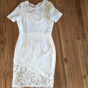 White midi dress with lace